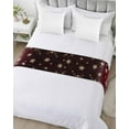 thumbnail image 5 of Bed Runner Scarf King Size, Merry Christmas Stain Bed Runners & Scarves for Foot of Beds, Retro Red Ball Xmas Snowflakes New Year Decorative Bedding Runner Scarf for Hotel Home Bedroom, 5 of 6
