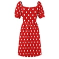 thumbnail image 5 of Chic Medium White and Red Polka Dots Sleeveless Dress luxury woman party dress, 5 of 6