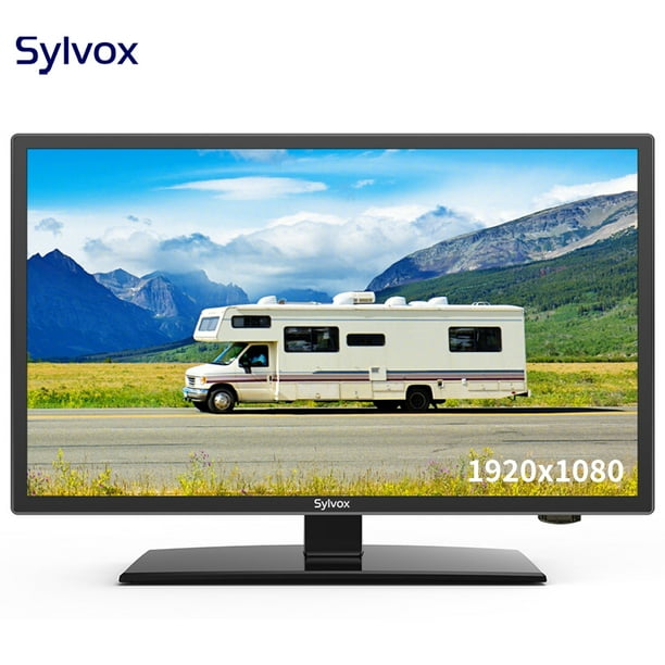 SYLVOX 24 inch RV TV, 12 Volt DC Powered Television 1080P FHD TV Integrated ATSC Tuner, FM Radio
