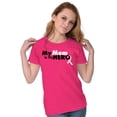 thumbnail image 4 of My Mom My Hero Breast Cancer Ribbon Womens Slim Fit Graphic Tee Brisco Brands S, 4 of 5