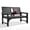 Black, variant on NOICOI HDPE Outdoor Bench 2-Person Garden Bench with Cup Holders Backrest and Armrests, Patio Park Bench for Front Porch Backyard Park Brown