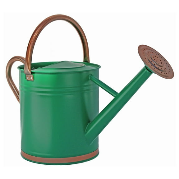 Gardener Select Metal Watering Can, Green w/ Copper - 3.5L (0.92 gallons)