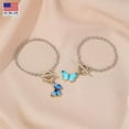 thumbnail image 2 of HOOUN Fashion Women Chain Bracelets Gradient Blue Spread Wing Butterfly Pendant 0545-Light Blue, 2 of 5