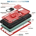 thumbnail image 3 of Dteck Samsung Galaxy S20 FE Case with Glass Screen Protector, Slide Camera Lens Protector Cover Ring Holder Kickstand Rugged Shockproof Case for Samsung Galaxy S20 FE 5G,Red/Black, 3 of 11