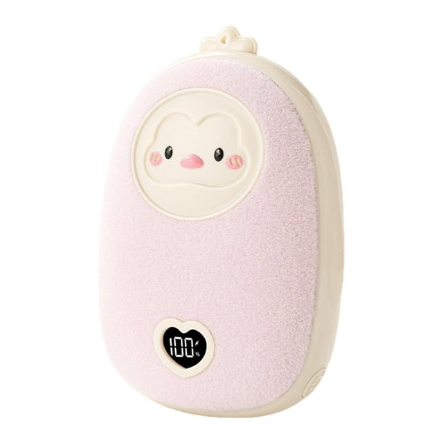 Calentador de Manos Eléctrico Recargable Portátil Reutilizable con Control Ajustable Protección NTC Material PP para Mujeres Hombres Adecuado para Esquí Fiestas Golf Camping Navidad Rosa claro