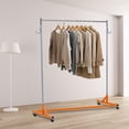 thumbnail image 1 of EDTara Heavy Duty Steel Garment Rack, z-Shape Single Rail With 300lb Capacity, Lockable Wheels, 2 Pvc Powder Covers, Hooks for Retail & Entryway, 1 of 7