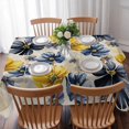 thumbnail image 3 of Yellow Floral Table Cloth Waterproof Tablecloths, Pastoral Pastel Blue Daisy Wildflower Tablecloth Dining Table Cover for Kitchen Party Tabletop Outdoor, Rectangle Tablecloth 60x102 Inch, 3 of 9