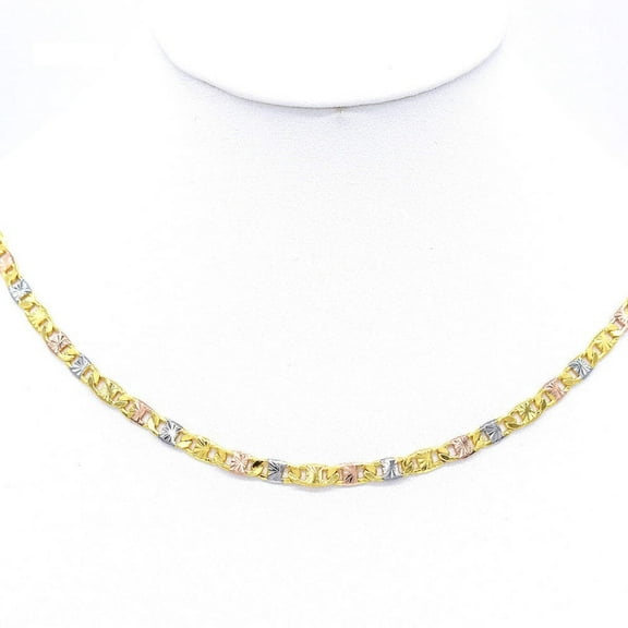 JoeytheJewelryNY 14k Layered real gold filled necklace chain link tri colors 24"