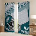 thumbnail image 2 of Manfei Green Football Helmet Black Out Curtains,Rugby Sport Curtains Pack of 2 (42x63 Each),Boys Ball Game Bedroom Curtains For Kids,Ultra Soft Home Decor, 2 of 6