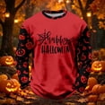 thumbnail image 2 of XUANTAOO Toddler Halloween T Shirt Vintage Print Red Long Sleeve Ghost Spider Graphic Tee Tops for Girls Boys 6-7 Years, 2 of 5