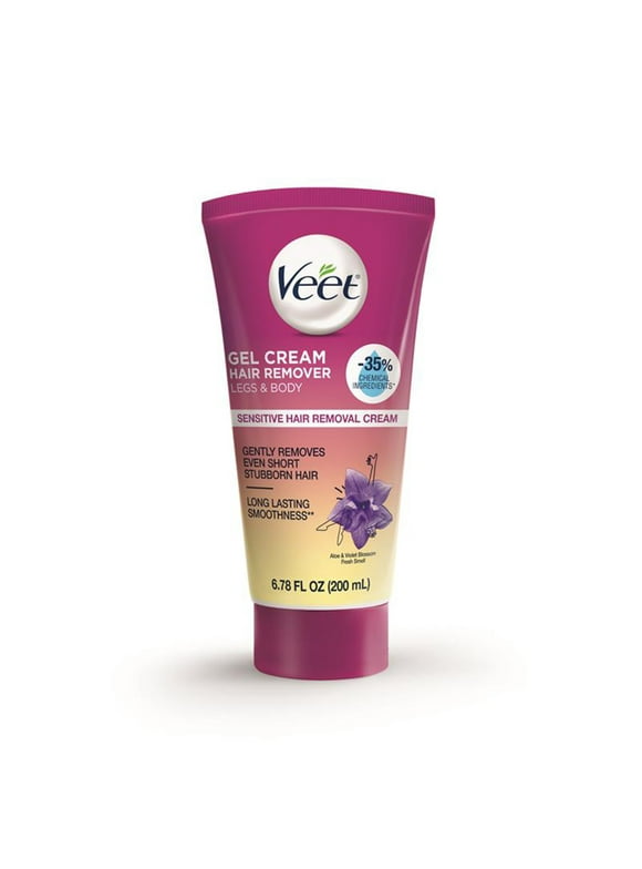 Hair Removal Cream   VEET Legs & Body 3 in 1 Gel Cream Hair Remover, Sensitive Formula with Aloe Vera and Vitamin E, 6.78 fl ozTube