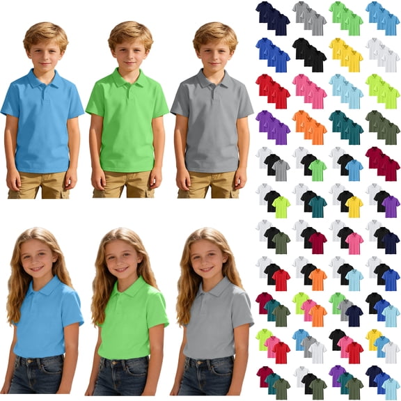 AJTQTH 3-Pack Polo Shirts for Boys Tagless School Uniform Collared T-Shirts for Kids Boys – Casual Athletic Tees Shirt Tops Soft Comfortable Everyday Wear Multicolor#02 4-5 Years
