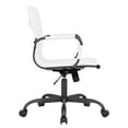 thumbnail image 2 of LeisureMod Harris Leather Office Desk Chair with Swivel Armrests Modern Adjustable Executive Conference Chair for Office and Home (White), 2 of 6