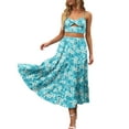 thumbnail image 3 of LEEy-world Maxi Skirt Women's Kacie Vintage Inspired High Waisted Midi Skirt Blue,XXL, 3 of 5