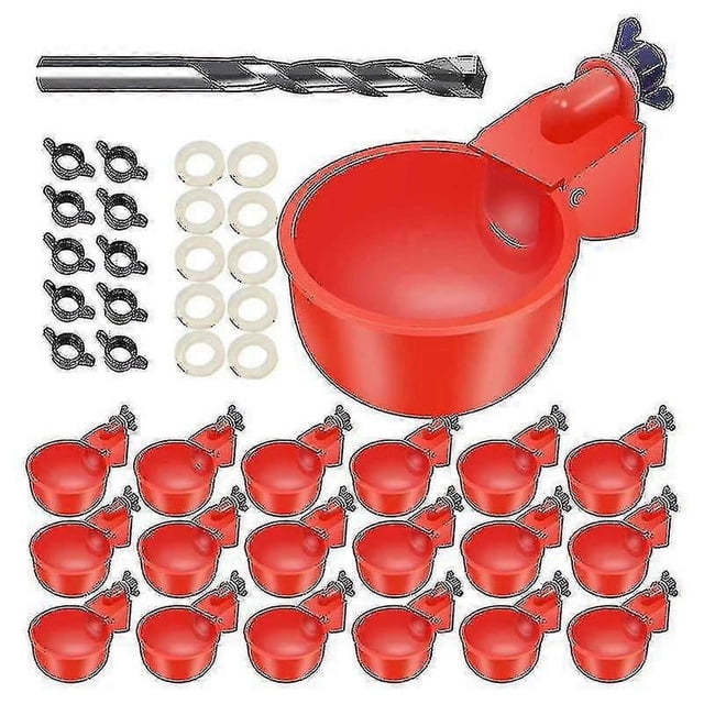 16 Pack Automatic Chicken Waterer Cups Poultry Waterers Poultry Water Feeder Chicken Water Cups Wit