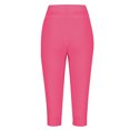 thumbnail image 6 of Stamzod Yoga Cropped Pants for Women Summer Solid Color Stretch Waist Drawstring Capris Casual Fitting Sweatpants for Outdoor Athletic with Pocket on Clearance Hot Pink D S, 6 of 7