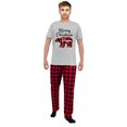 thumbnail image 3 of LuLiaMenton Matching Couples Christmas Pajamas Mama Papa Red Plaid Short Sleeve Long Pants Set, 3 of 6