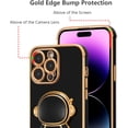 thumbnail image 4 of for iPhone 14 Pro Case Cute 6D Astronaut Case with Stand Function Luxury Plating Case Cover Slim Fit Soft TPU Shockproof Bumper Protective Electroplated Case for Girls Boys,6.1 inch,Black, 4 of 12