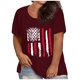 thumbnail image 2 of Fiudx Tops para Mujer Moda Mujer Cuello Redondo Verano Manga Corta Blusa Camiseta Casual Impresión Tops, 2 of 5