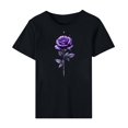 thumbnail image 5 of Womens Valentine's Day Shirts Rose Print Basic Tees Girl Friend Gift Tshirts Cute Short Sleeve Tops, 5 of 5