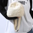 thumbnail image 4 of Canvas Shell Hobo Bag Zipper Unisex Washable Solid Handbag Pouch (Black), 4 of 10