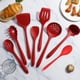 thumbnail image 1 of Juego de utensilios de cocina de nailon | Juego de 6 piezas antiadherentes con espátula, cuchara y cucharón | Utensilios de cocina rojos resistentes al calor, 1 of 6