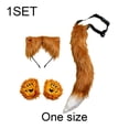 thumbnail image 2 of Vjnyvs Fox Ear Headband Gloves Tail Set Plush Animal Theme Party Accessory, 2 of 7
