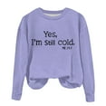 thumbnail image 5 of Elainilye Fashion Girls Crewneck Oversized Sweatshirt Kids Long Sleeve Pullover Tops Baby Sweatshirt Sizes 1-12Y,Purple, 5 of 7