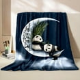 thumbnail image 6 of Cozy Panda Duo Flannel Throw Blanket - Soft & Warm For Couch, Bed, Office Naps - Reversible Cartoon Print, All-Season Comfort - Available In Multiple Sizes, 6 of 10