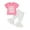 Pink Two, variant on Suealasg 3Pcs Kid Toddler Baby Girls Birthday Clothes Set Short Sleeve Crew Neck Letters Print Romper/T-shirt  Flare Pants  Hairband 6M 1T 2T 3T 4T 5T Summer Outfits