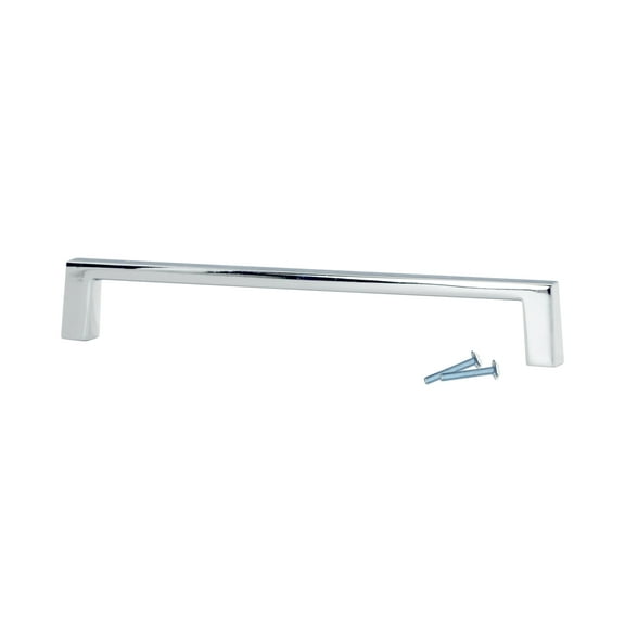 2 Pack Sleek Square Style 4" (102mm) Inch Center To Center, Overall Length 4-3/8" Chrome, Cabinet Hardware Pull / Handle