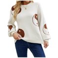thumbnail image 1 of Suéteres Para Mujer Otoño Invierno Suéter de Punto Parte Superior Suelta Estampado Manga Larga Cuello Redondo Odeerbi ODB176284, 1 of 8
