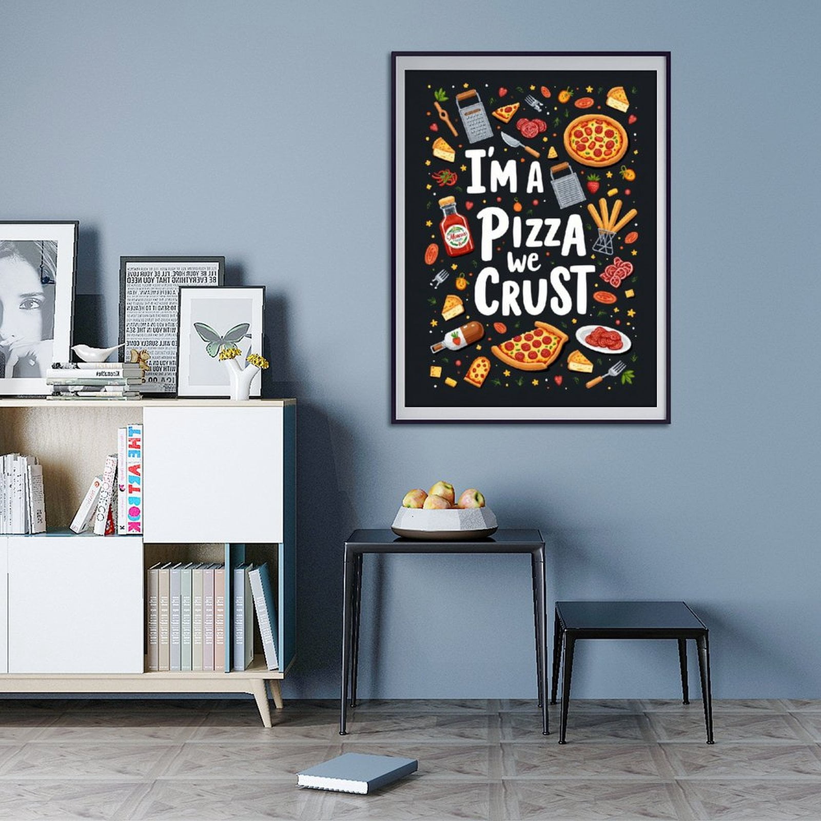 Diamond Art Kit for Adults, Pizza Ingredients Fun Design Diamond Painting for Adults Beginners, DIY Diamond Art Painting Kits, 5D Diamond Painting Crafts for Home Decor 12x16 Frameless