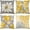 Yellow and Gray, variant on Yellow Decorative Throw Pillow Covers 18x18 Set of 4, Yellow and Gray Modern Daisy Floral Pillows Linen Pillow Covers for Couch Sofa Living Room