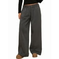 thumbnail image 2 of Women'S Wide Leg Sweatpants High Waisted Baggy Interior Drawstring Sweatpants Straight Leg Sweat Pants Carbon Gray L, 2 of 9