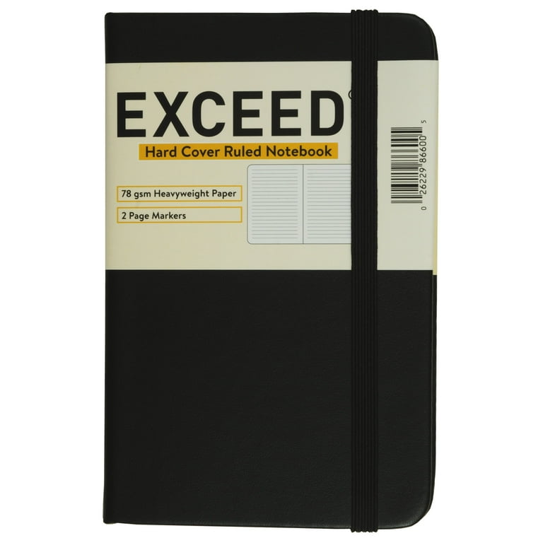 2 pack) Exceed Pocket Ruled Journal, Black, 96 Sheets, 78