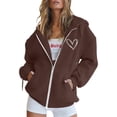 thumbnail image 2 of Womens Hoodie 2025 Long Sleeve Active Zip Up Hoodies with Pockets Streetwear Hooded Sweatshirt Hoodie Women Jacket, 2 of 5