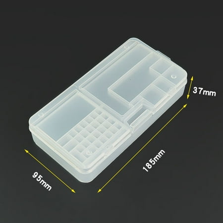 

Transparent Rectangle Plastic Storage Box Screw Holder Case Organizer Container