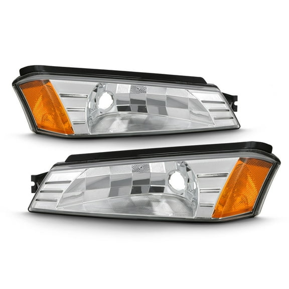 AKKON - Fits 2002-2006 Chevy Avalanche 1500 / 2500 [Body Cladding Style] Chrome Clear Bumper Signal Lights Pair Left   Right