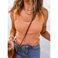 thumbnail image 4 of Camisetas sin mangas para mujer, cuello redondo, color puro, suave, transpirable, moda, sin mangas, camisola para fiesta de verano, 4 of 7