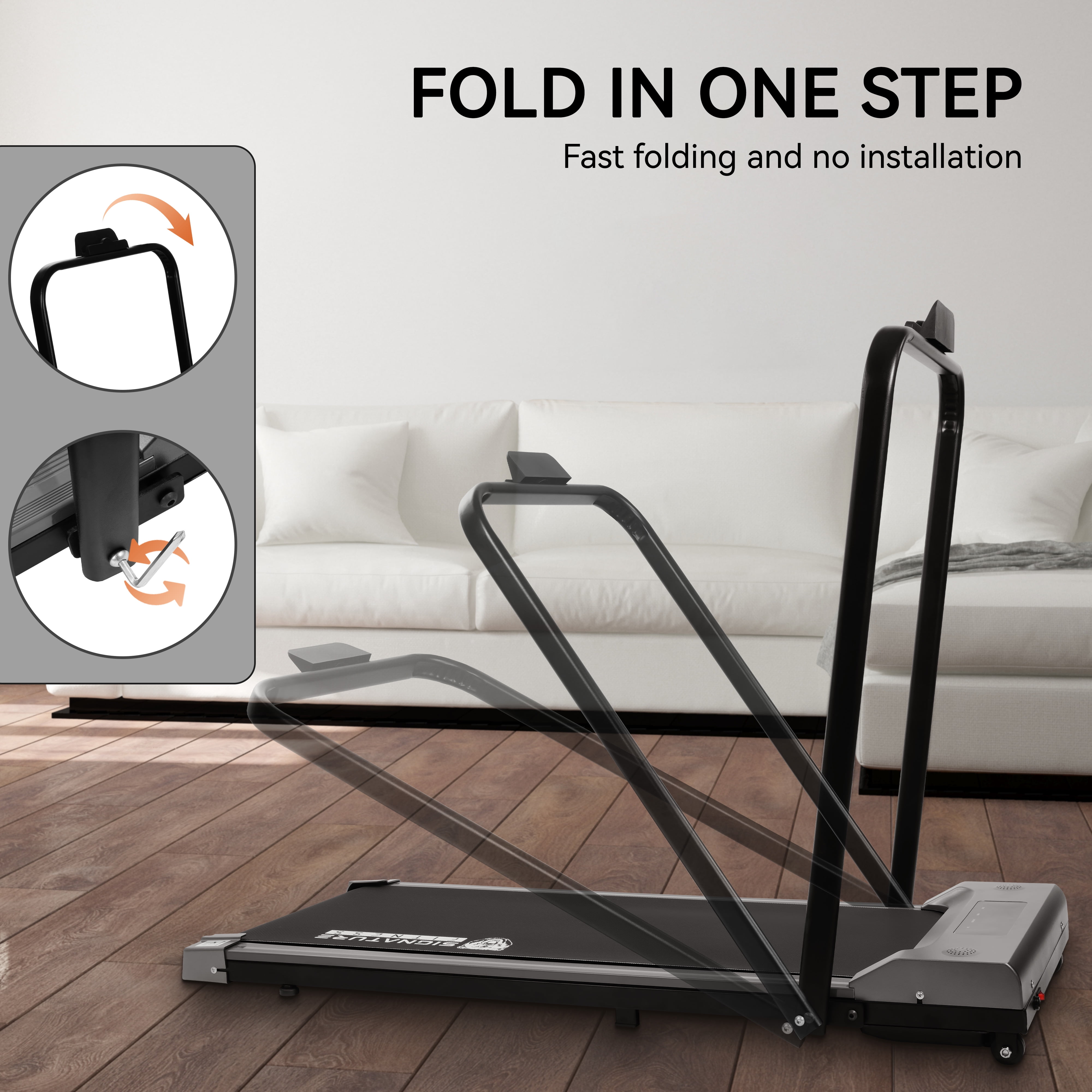 FlexWave 2-in-1 Foldable Treadmill，Compact Walking Pad，Under Desk Electric Treadmill，with Remote Control & Wheels, for Walking & Jogging，Home & Office
