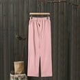 thumbnail image 6 of Baqcunre Pants for Women,Trousers Back Pants Elastic Waist Pink Linen Pants Casual Pants,Womens Fashion Wide Leg Pants Woman Women's Pants Womens Clothes Gray L, 6 of 6