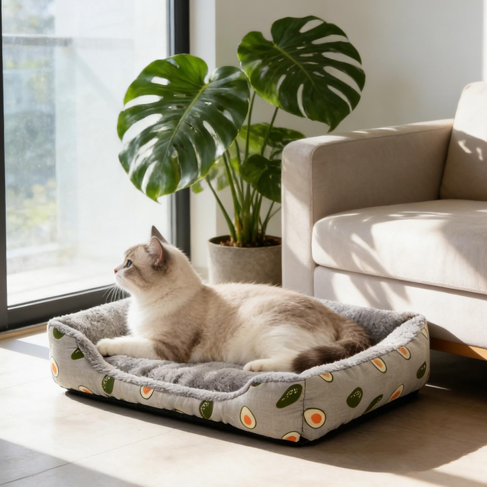 Specollect 4 Pcs Winter-Warm Pet Bed All-Season Dog Cat Bed, Soft Arctic Velvet Plush, Skidproof & Waterproof Base, Cozy Support for Small Large Pets Indoor Use