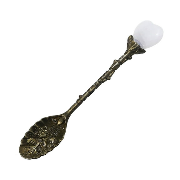ZZERHUOO Natural Heart Spoon Long Handle Ice Coffee Dessert Spoon Stirring Spoon