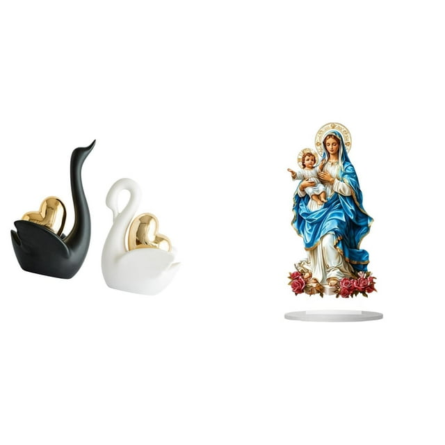 Elegante Pareja De Cisnes, Adorno De Mesa Acrílico, Artesanía única Para Estantería, Entrada, Decoración Navideña Para El Hogar, Regalo, Chimenea.