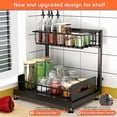 thumbnail image 3 of 2 Pack Under Sink Organizers and StoragePull Out Cabinet Organizer 2-Tier Sliding Out Kitchen Basket Sink Shelf Cabinet Organizers Adjustable L Shape Counter Organizers for Bathroom Kitchen Black, 3 of 6