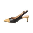 thumbnail image 2 of French Sole Skylar Leather Slingback Pump, 10, Black, 2 of 5