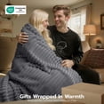 thumbnail image 5 of ROSEKIND Striped Blanket | Premium Faux Fur Touch Ribbed Throw for Sofa & Bed, Cozy Gift for Adults & Friends-40x60in, Silver Cloud, 5 of 6