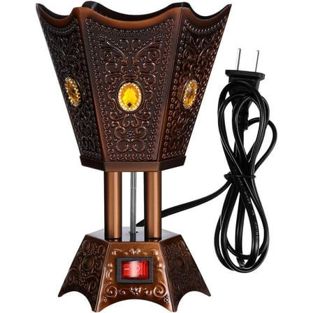 Electric Arabian Incense Burner - Plug-in Desktop Censer for Home Decoration, Dark Brown, for Home Office Yoga Spa Decor