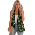 thumbnail image 2 of Psesaysky Suit Vest for Women Trendy Jamaica Flag Print Summer Business Casual Sleeveless Open Front Blazers Suit Vests Top Pockets Work Office, Size S, 2 of 6